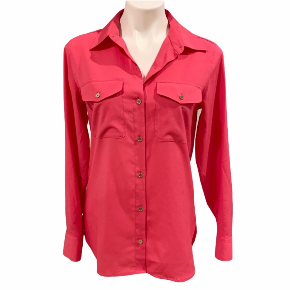 Tommy Hilfiger Bright Pink Lightweight Button Down Shirt - Size Small